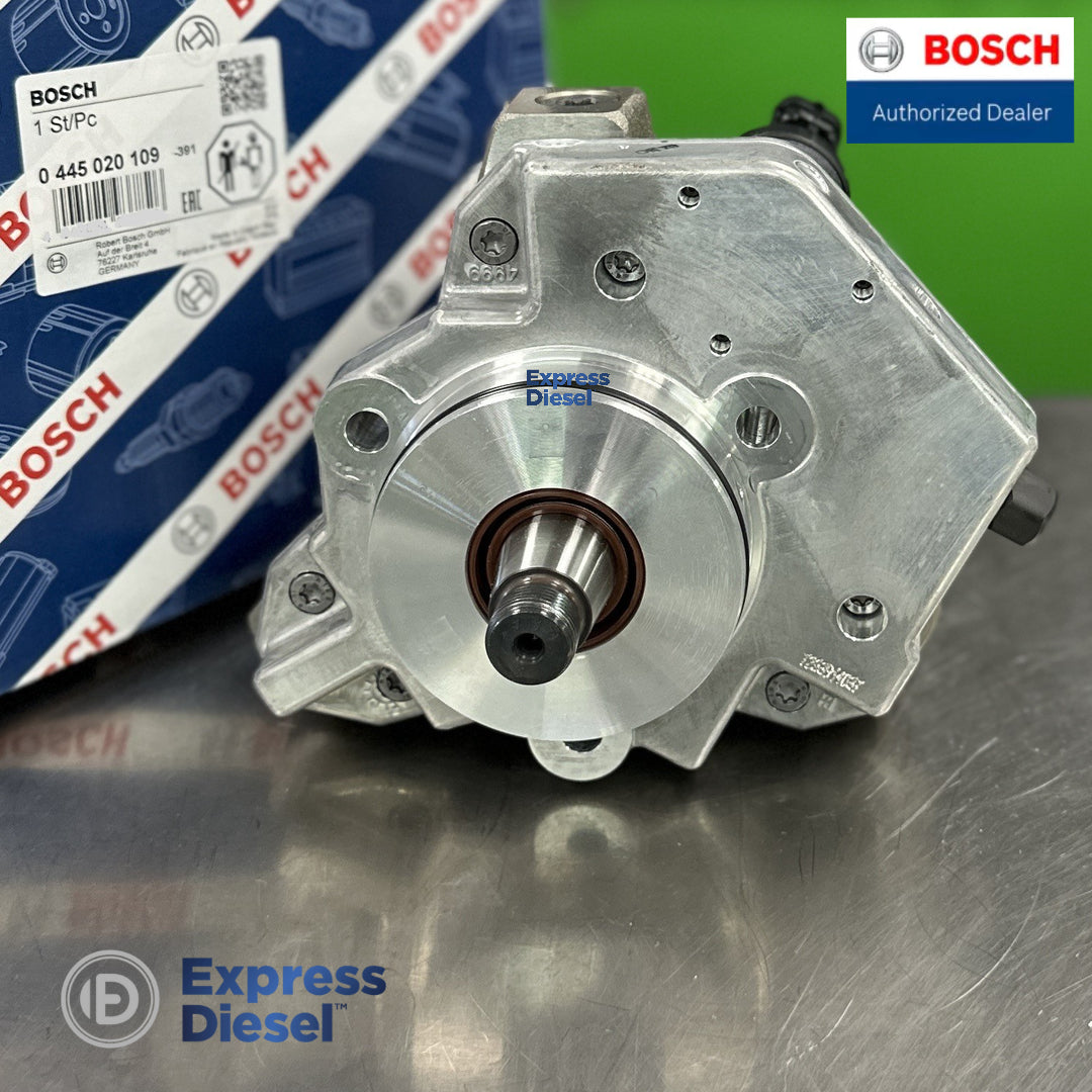 Bosch CP3 fuel injection pump CR-CP3HS3-L110-30-789S rear view genuine OEM