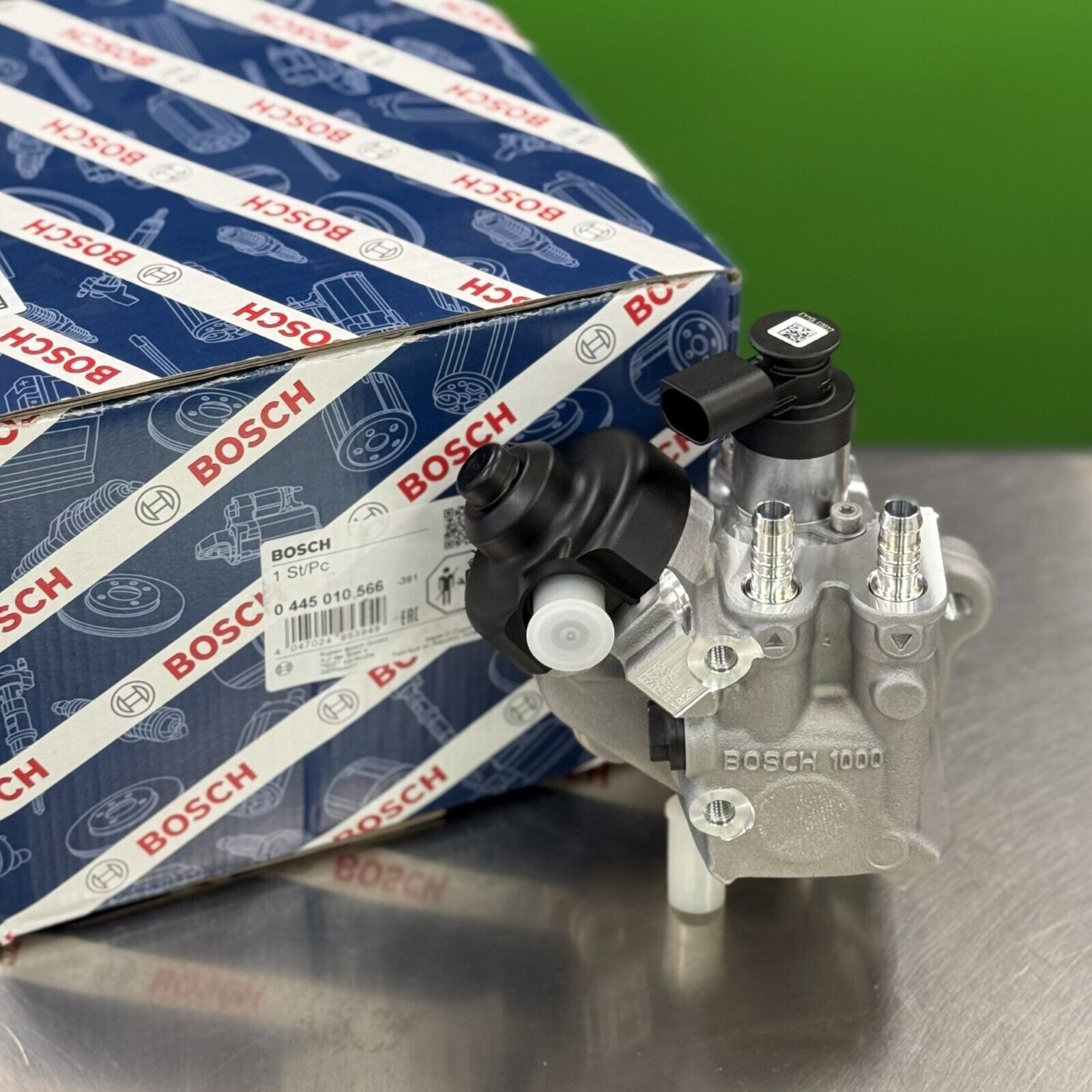 03l130755ab bosch high pressure fuel pump angled view for volkswagen 2.0l ckra diesel engine