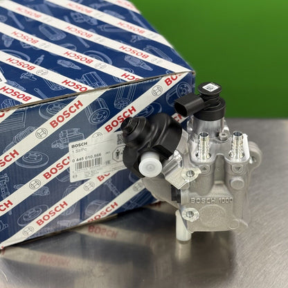 03l130755ab bosch high pressure fuel pump angled view for volkswagen 2.0l ckra diesel engine