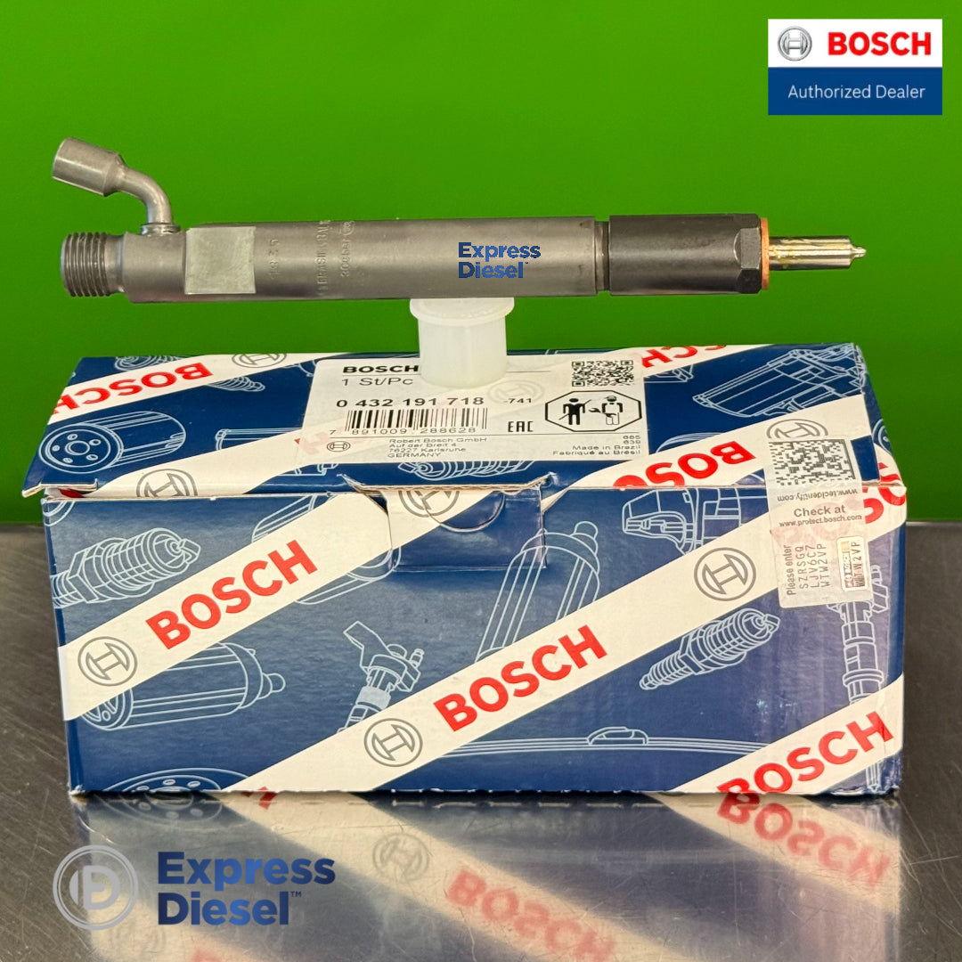 0432191718 bosch fuel injector side view with bosch packaging