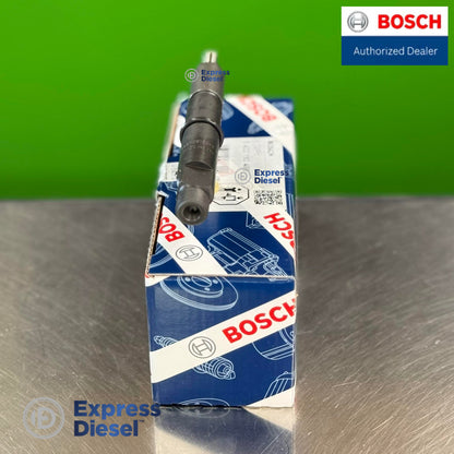 Side view of Bosch 0432193486 mechanical fuel injector with genuine Bosch packaging