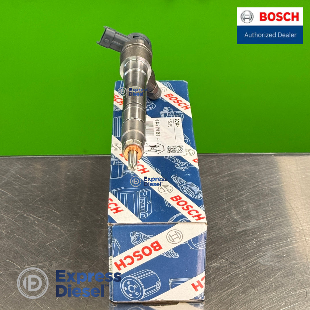 Nozzle view of Bosch 0445110968 common rail fuel injector for Bobcat and Doosan diesel engines