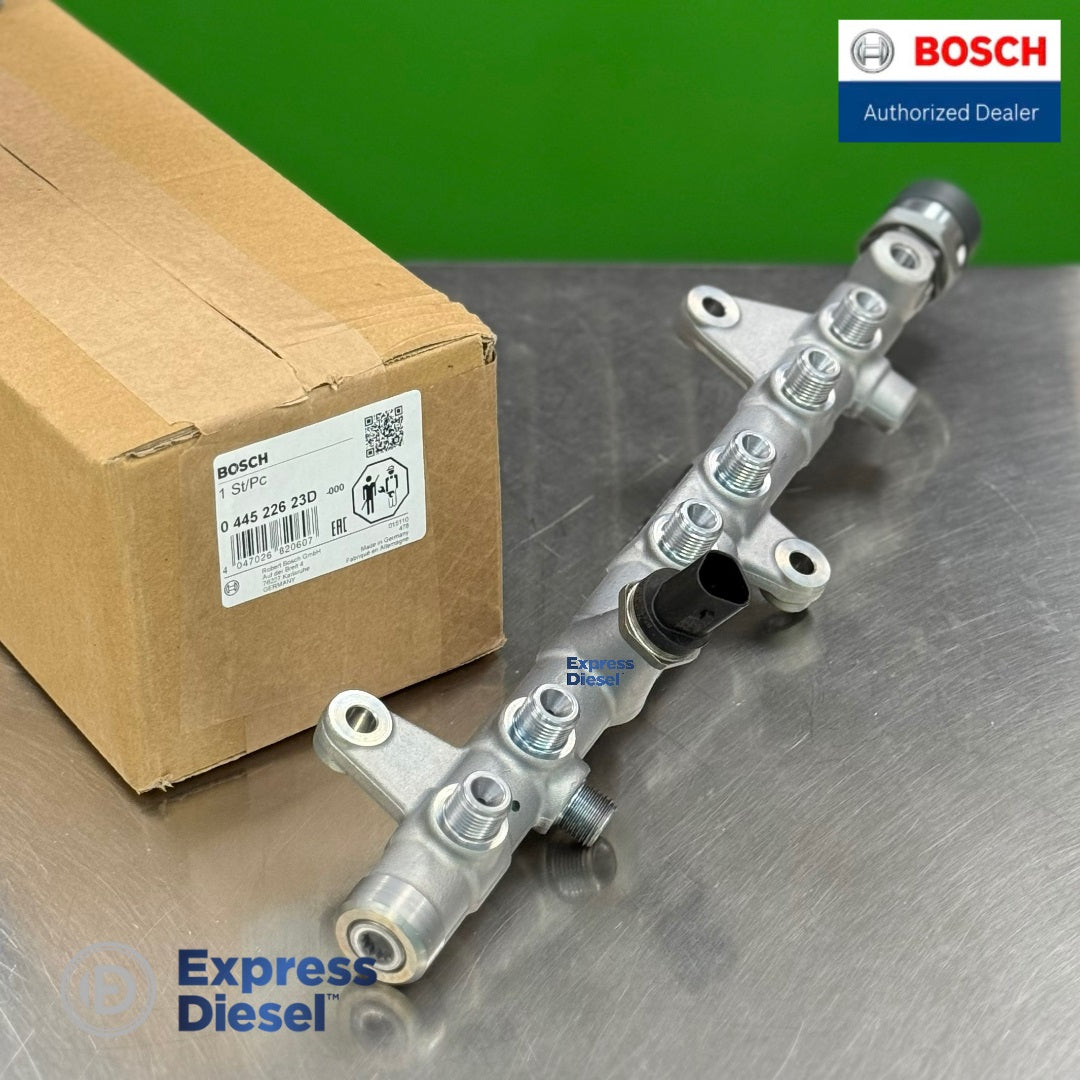Genuine Bosch 6833289 high-pressure fuel rail for Cummins 6.7L common rail system