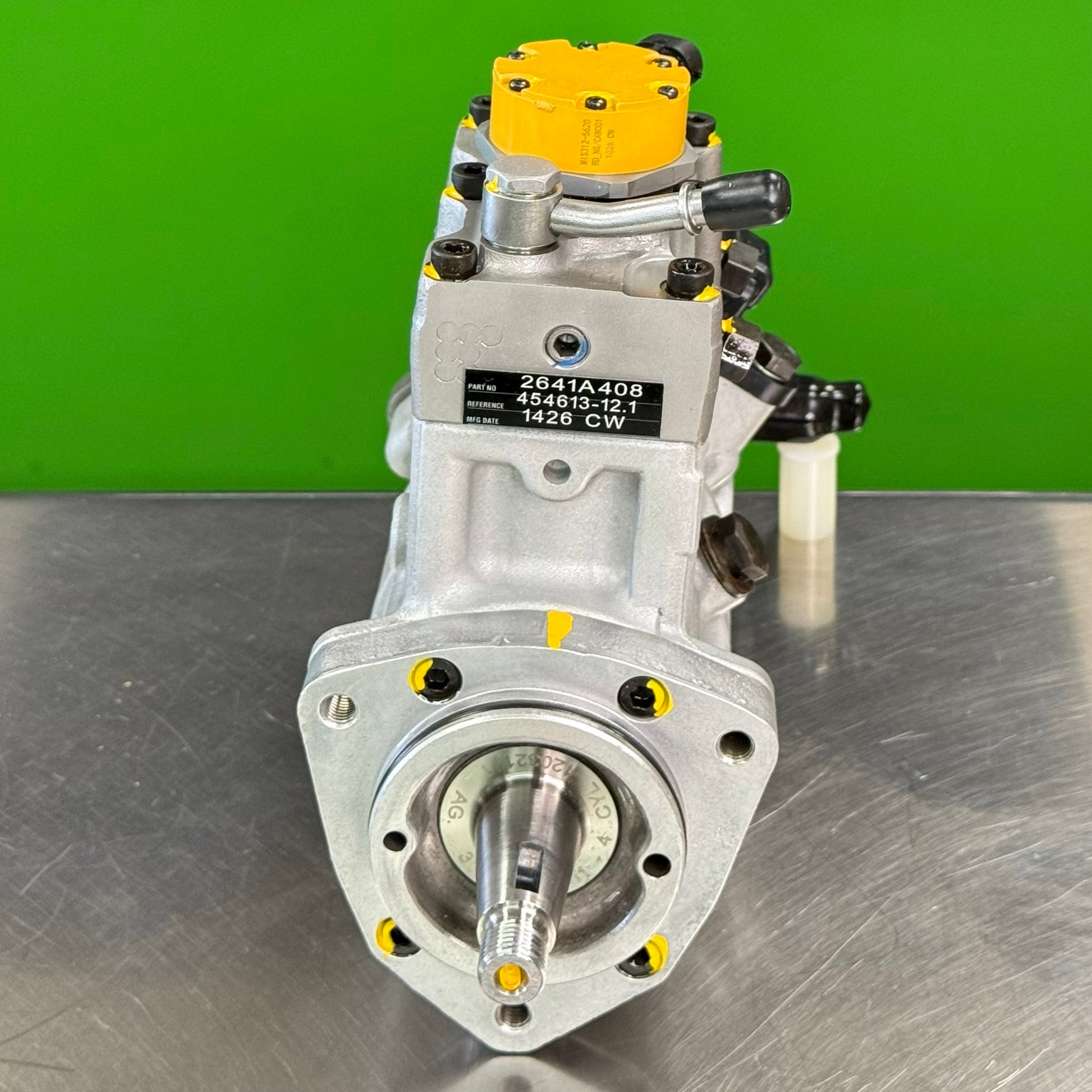 10R7659 reman fuel injection pump for Caterpillar C4.4 Perkins 1104D-E44T front angle view