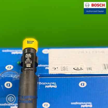 Delphi fuel injector 32006881 with original manufacturer packaging and part number view