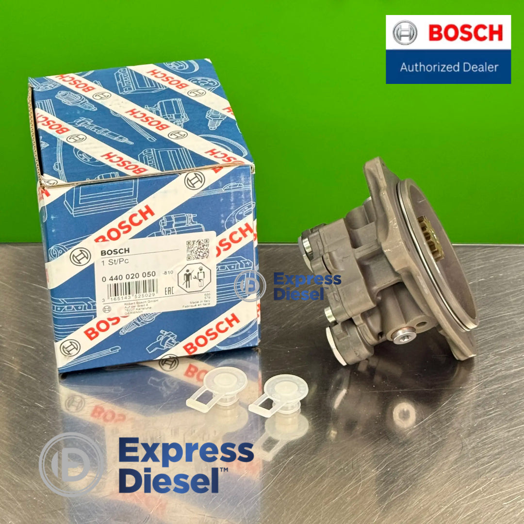 bosch 0440020050 gear pump side view showing mounting flange and pump housing