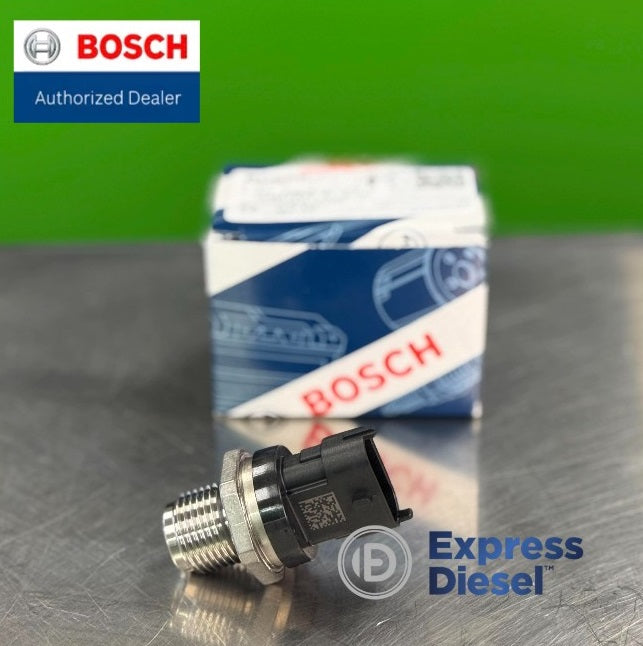 Side view of Bosch 0281006053 fuel rail pressure sensor diesel application