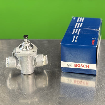 Bosch 0440008201 lift pump showing fuel inlet and outlet ports for diesel system
