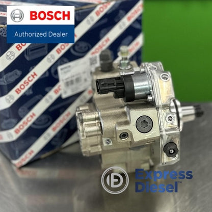 Top angle view of Bosch 0445020017 high-pressure fuel pump Duramax LB7 6.6L