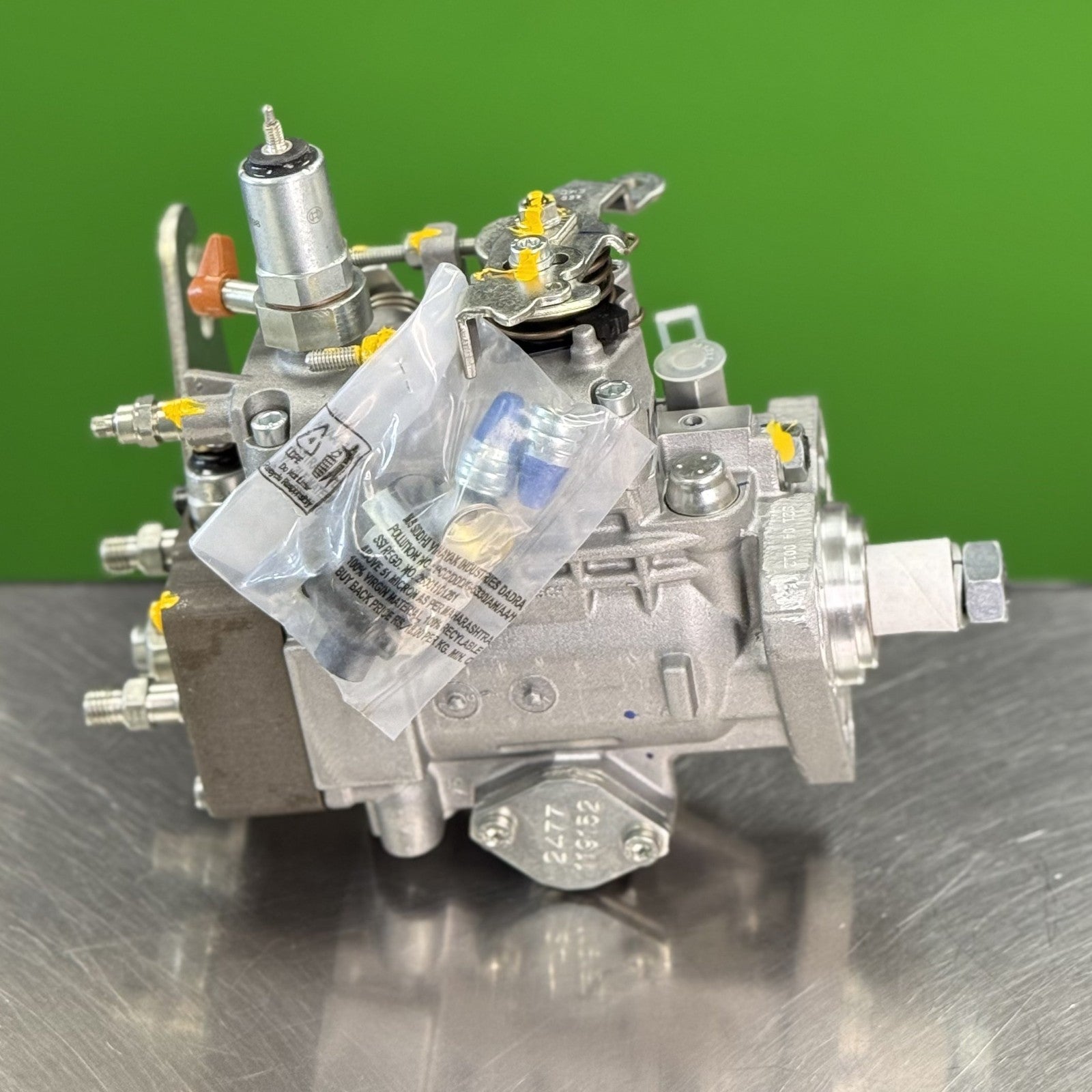 Close-up of connectors and fittings on Bosch 0460423042 diesel fuel injection pump