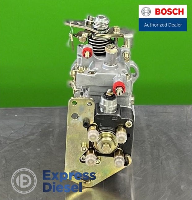 Side view of Bosch 0460424074 fuel injection pump showing governor housing and linkage