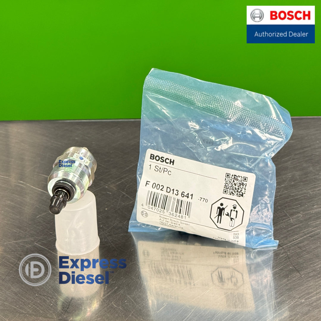 Bosch 24V fuel shut off solenoid side view genuine OEM
