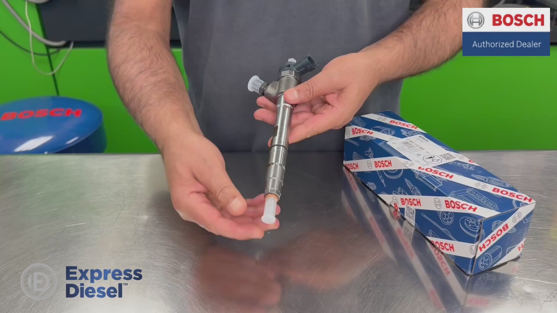 Bosch 0445110968 common rail fuel injector demonstration for Bobcat Doosan D18 D24 applications