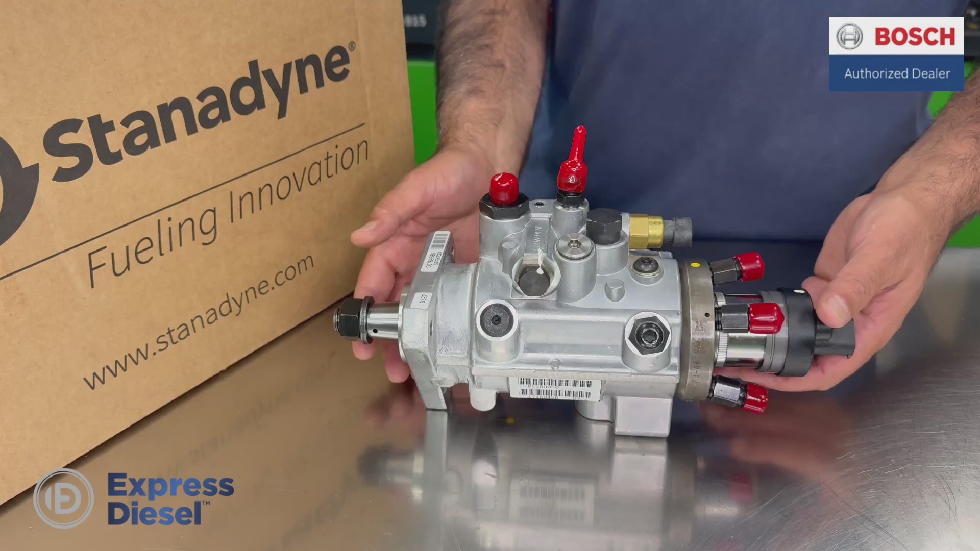 Stanadyne DE2435-6322 fuel injection pump product demonstration for John Deere 4045D and 4045T