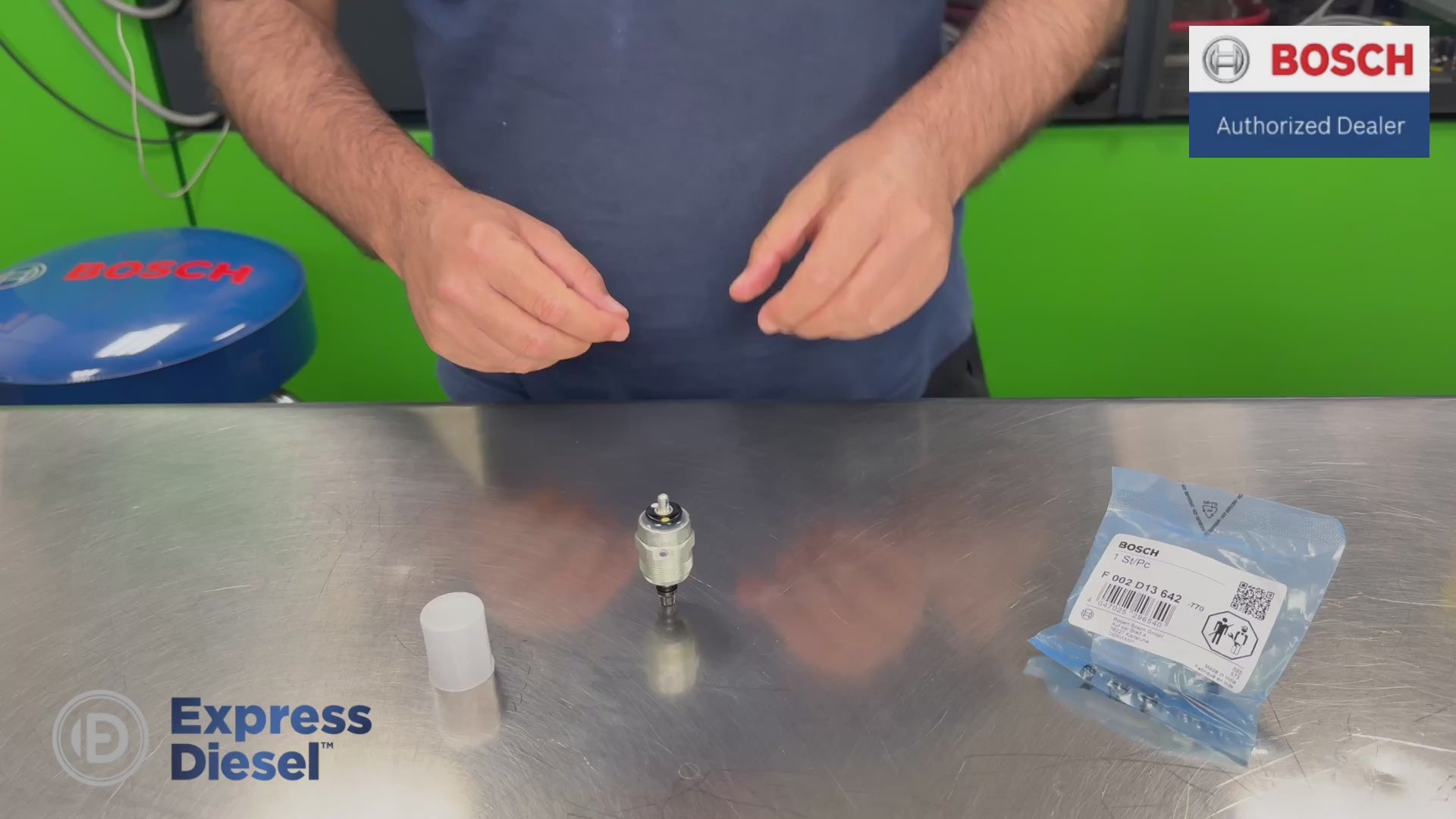 F002D13642 Bosch 12V stop solenoid demonstration for Bosch VE rotary fuel injection pumps
