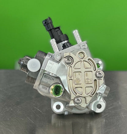 Close-up of Bosch 0445020509 fuel injection pump showing precision components and fittings