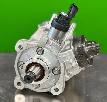 Top view of Bosch 0445020538 high pressure diesel fuel pump showing outlet ports