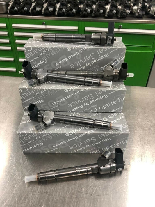 Bosch 0445110181 fuel injector set of 5 for 2001-2003 Sprinter 2.7L OM612 diesel engine main view